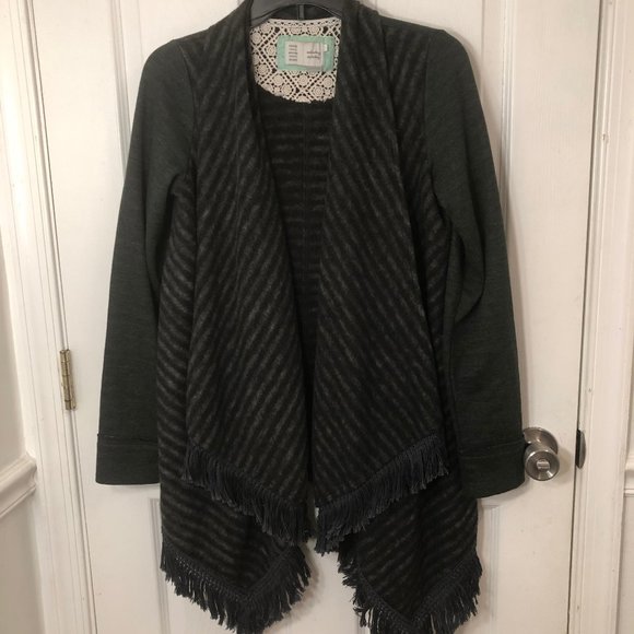 Anthro Saturday Sunday Elise Open Fringe Cardigan - Picture 2 of 9